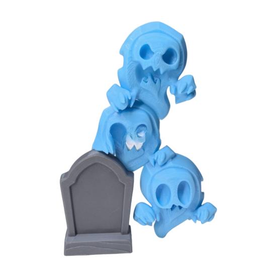 Halloween Stacking Ghost Tomb Ornament 3D Printed Spooky Ghost Figurine Statue Sculpture Holiday Party Desktop Decoration