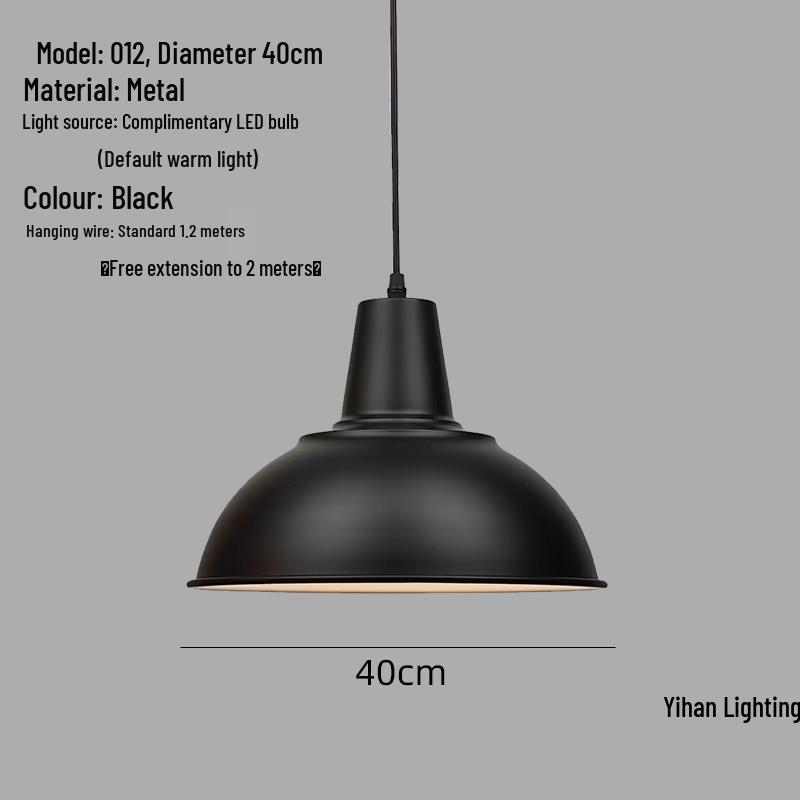 Modern Nordic Single-Head Pendant Light for Hotels, Bars, and Restaurants - Industrial Retro Style Lampshade.