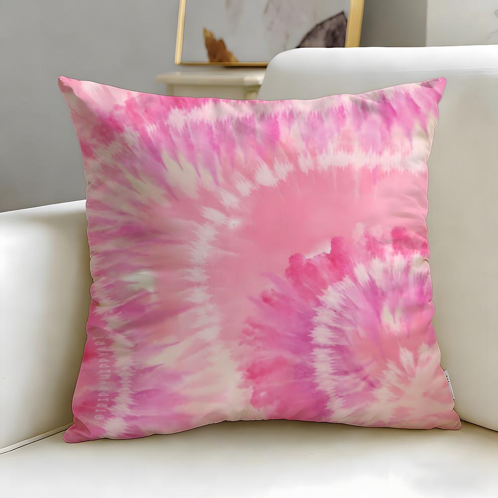 Tie Dye Pattern Cushion Cover Soft & Easy-Wash Pillow Case – Versatile For Couch, Bed, Travel And Office