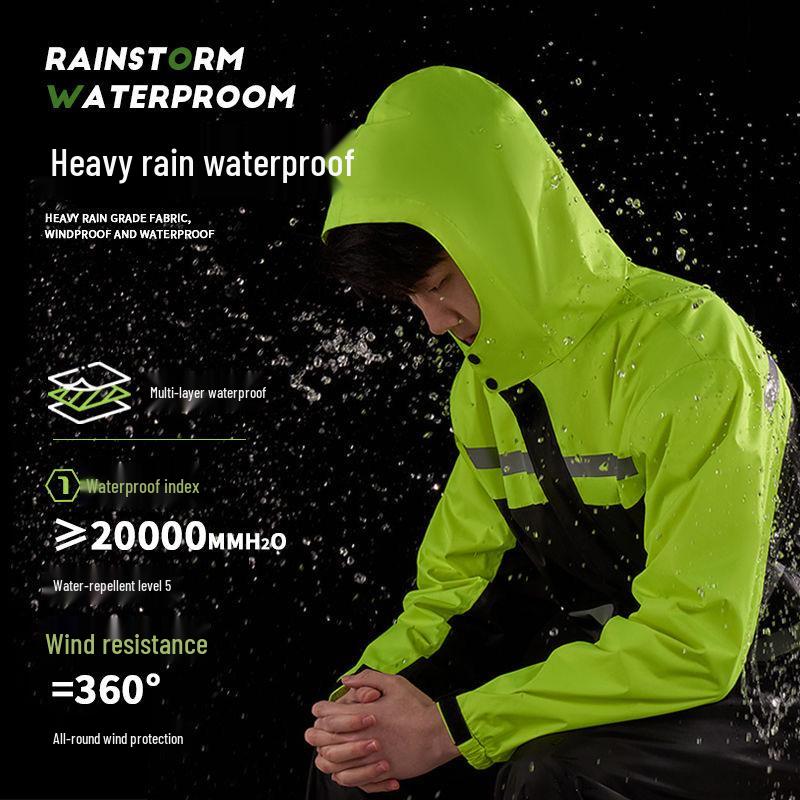 Stormproof Split Raincoat for Adult Delivery Riders - Waterproof Motorcycle & Electric Scooter Outerwear