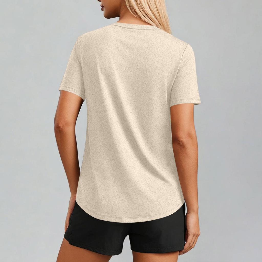 Women's Casual V Neck Short Sleeve Basic T Shirt Lightweight Soft Fabric Comfortable Fit Everyday Wear