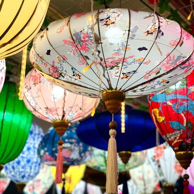 12/14 Inch Chinese Style Satin Silk Lantern Corridor Restaurant Tea Room Decor Palace Lamp Mid-Autumn Spring Festival Decor
