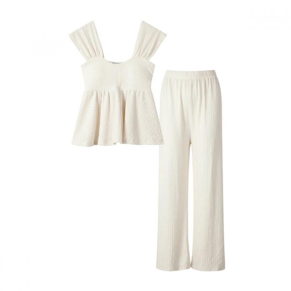Ggpx Heart Neck Bustier Blouse Set Two Piece  Gp4op071f 