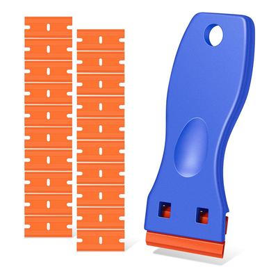 Plastic Razor Blade Scraper Tool Razor Scraper With Plastic Blades Cleaning Scraper Remover For Floor Stove Car Window Glass