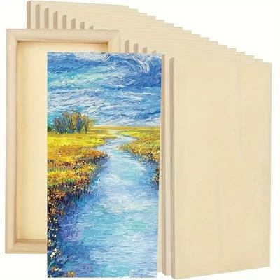 8pack Wooden Art Panels High-Quality Pine Boards for Painting and Crafts Featuring A Blank Surface Wooden Panel for Artists Gift