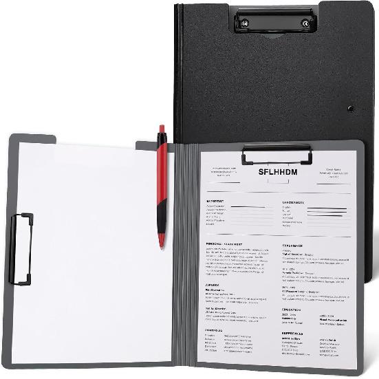 1 PCS A4 Clipboards Foldable,Folding Clipboard,360°Cover Folder Clipboard,Plastic Clipboards with Double Low Profile Clip,A4 Size File Folder Storag A4 Size