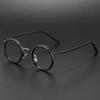 Retro Luxury Round Frame Glasses for Men Women Ultralight Stainless Steel Anti Blue Light Eyeglasses
