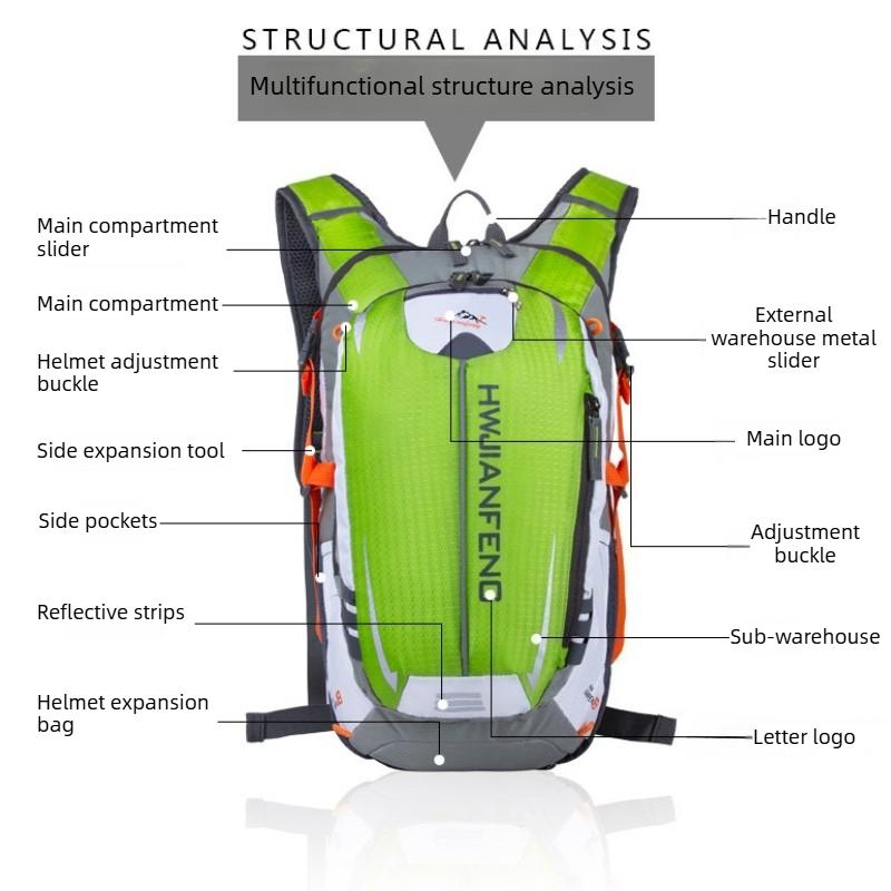 Water-resistant Portable Storage Cycling Backpack Multi-purpose Sports Bag for Hiking Biking & Hydration Outdoor Adventures