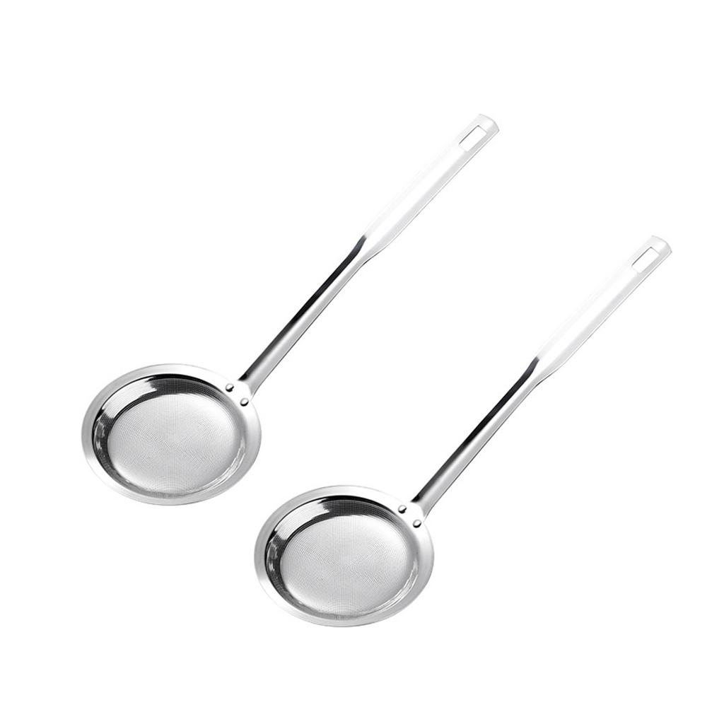 304 Stainless Steel Fine Mesh Strainer Flour Sieve Spoon Colander with Ergonomic Handle for Poached Eggs and Noodles