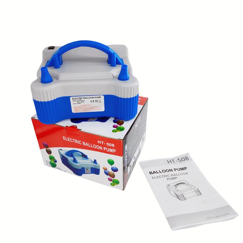 Double Hole Electric Air Pump HT508 - Portable, Silent, Lightweight, Durable Balloon Inflator China Standard
