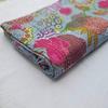 Aizza Trends Handmade Pure Cotton Printed Kantha Quilt  - Traditional Look Bed Spread Kantha Gudri - Vintage Hand Stitch Gudri