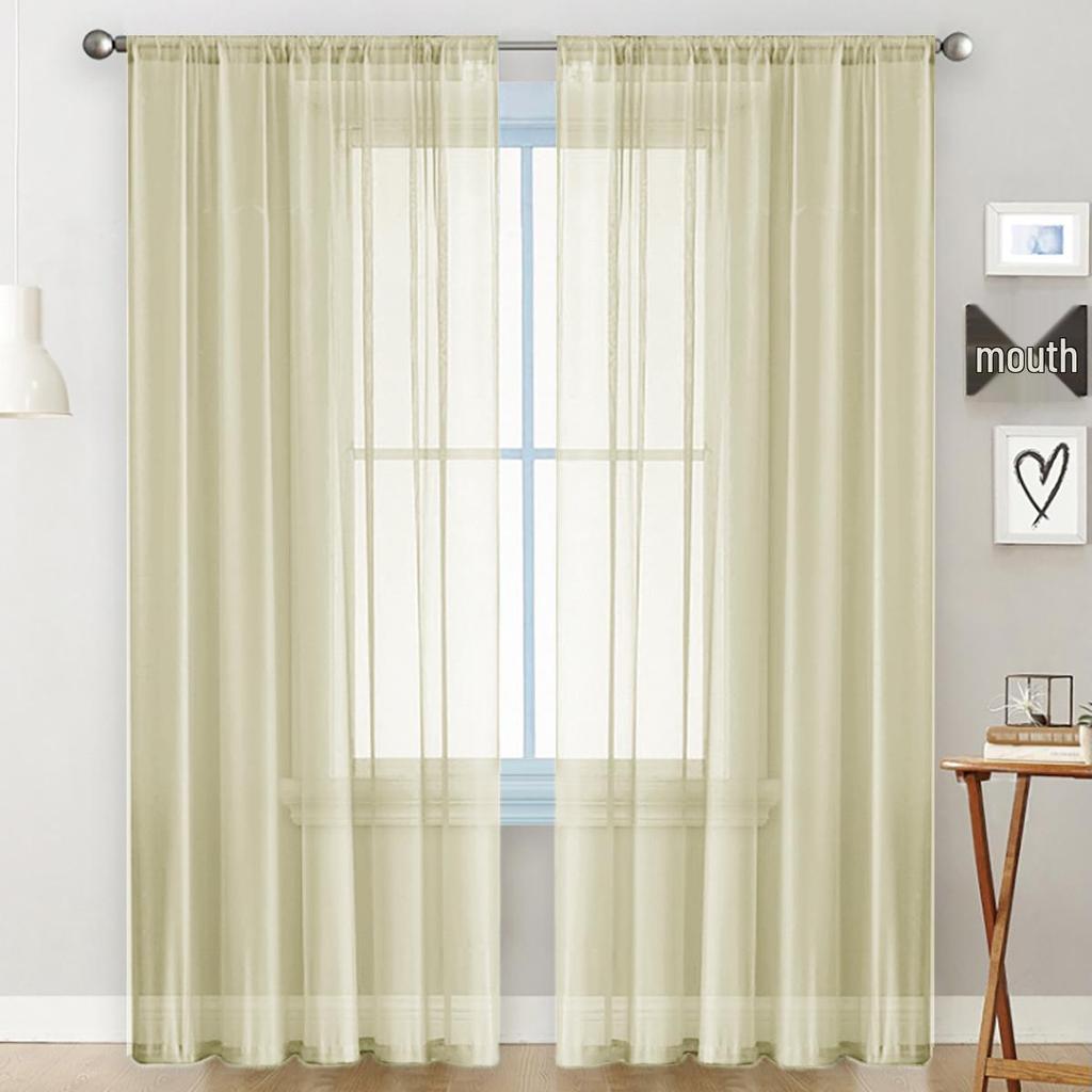 Moderner minimalistischer Terelyne Doppelstrang Voilevorhang für Wohnzimmer, Schlafzimmer und Arbeitszimmer