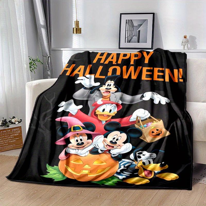 

1pc, Happy Halloween! Celebrate with Disney Characters on a Cozy Home Decor Blanket. Perfect as a Gift, Flannel Throw Blanket, Ideal for Bedroom 80x120cm