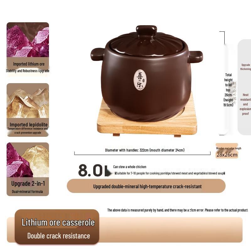 

Joy Series 8L Ceramic Casserole Pot with Wooden Mat