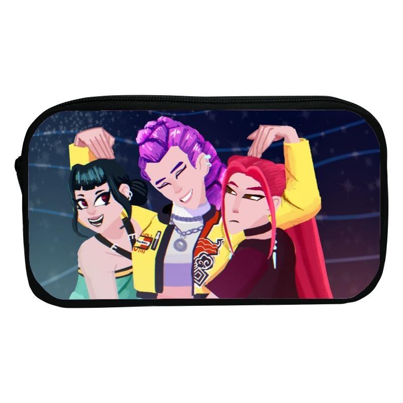 Nytt Trykket Demon Hunter Gruppe K-POP Blyantveske Tegneserie Skrivesakerpose Huntrix Kpop Barneskoleelev Oppbevaringspose