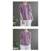 Artistic Retro Flower Embroidery Cotton Linen Round Neck Short Sleeved T-shirt for Women Summer New Loose and Versatile Top for Women