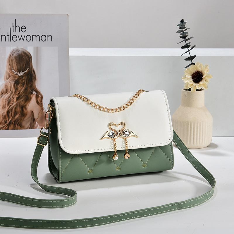2025 New Style Women's Bag Trendy One-shoulder Crossbody Small Square Bag Fresh, Sweet, Fashionable and Versatile High-end Chain Mobile Phone Bag