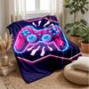 Neon Gaming Controller Theme blanket Lightweight Warm Flannel Blanket Decorative Throw Blanket for Home Decoration