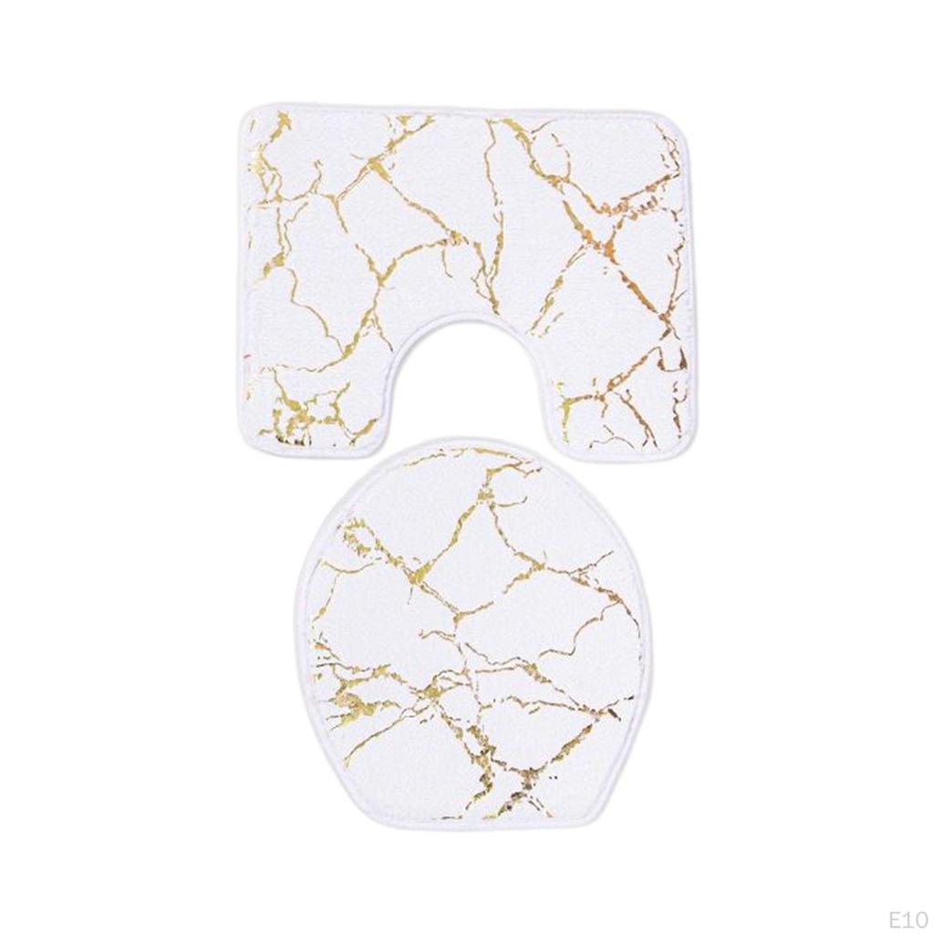 3 Pack Toilet Seat Cushion Sets Decorations Non-slip Breathable Water-absorbent Washable Bath Mat