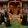 Adjustable Halloween Ghost Decoration with Luminous Face and Extendable Height for Indoor Outdoor Holiday Display 65 To 120cm Requires AA Batteries