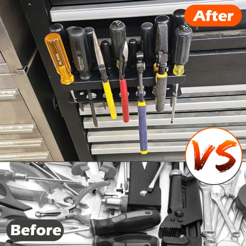 ULIBERMAGNET Magnetic Screwdriver Rack, Heavy Duty Magnetic Tool Holder, Pliers Organizer Rack for Screwdrivers, Pliers, Scissors, Magnetic Mount Tool