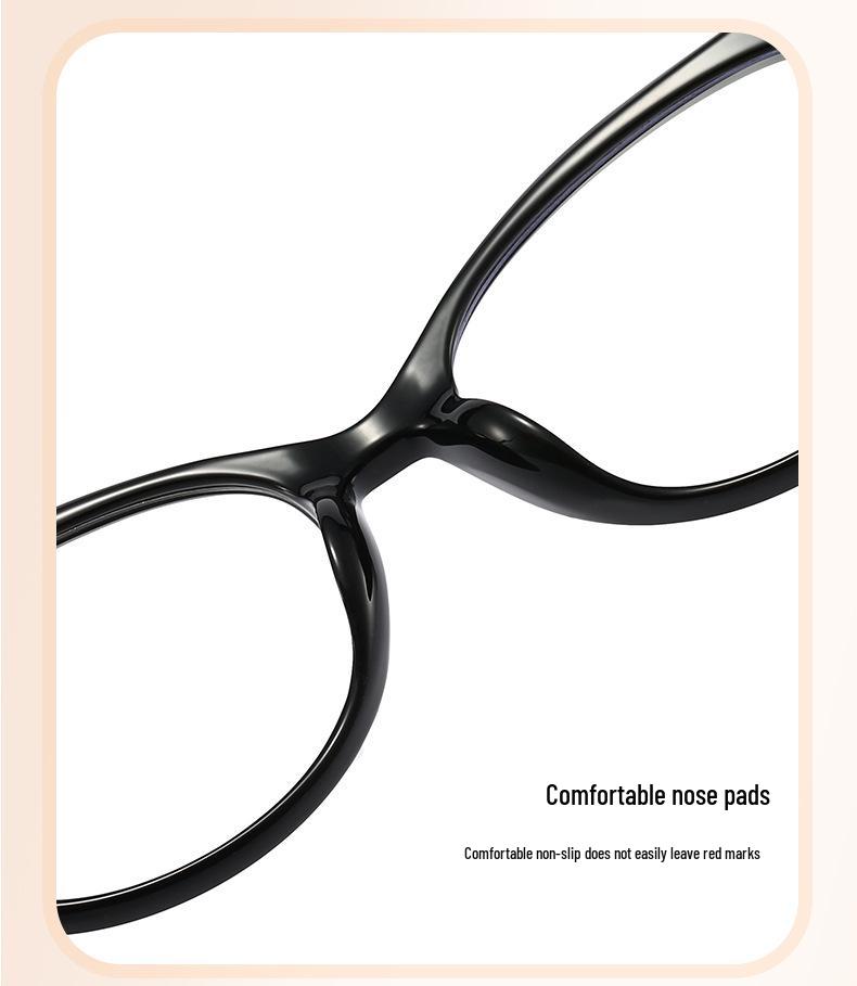 Women's Ultra-Light Tea-Colored Retro Cat-Eye TR90 Glasses Frame, Fit for Prescription, Slimming Korean Style.