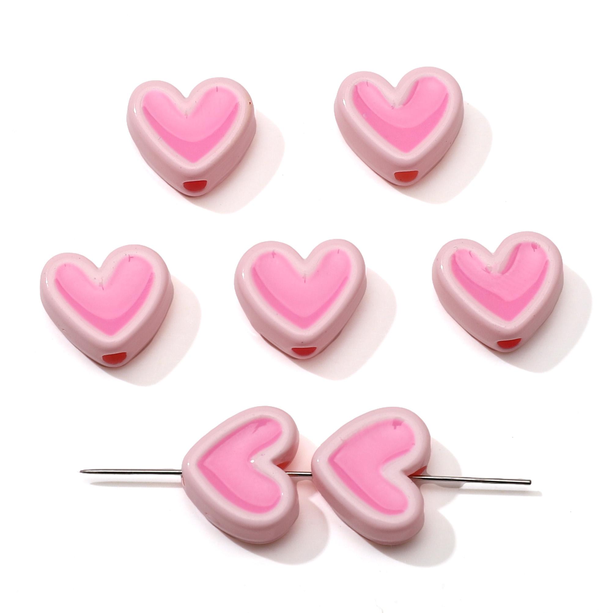 

5/20Pcs Love Acrylic Beads Drip Oil Macron Series Beads For DIY Handmade Bracelets Necklaces Jewelry Making светло-розовый