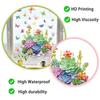 Succulent Plants & Butterflies Static Cling Window Sticker Removable Self-Adhesive for Bedroom Living Room Balcony Hallway Home Decor Art