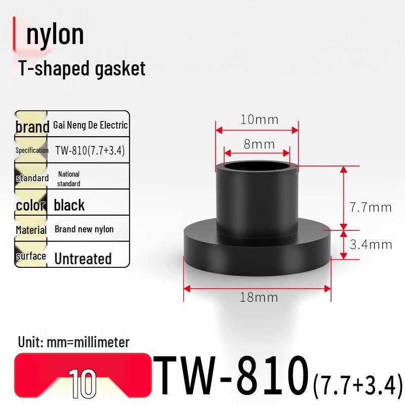 T-förmiger Nylon-Kunststoff-Dichtungsring und Schraubwellenhülse (Für dich: M2-M35)