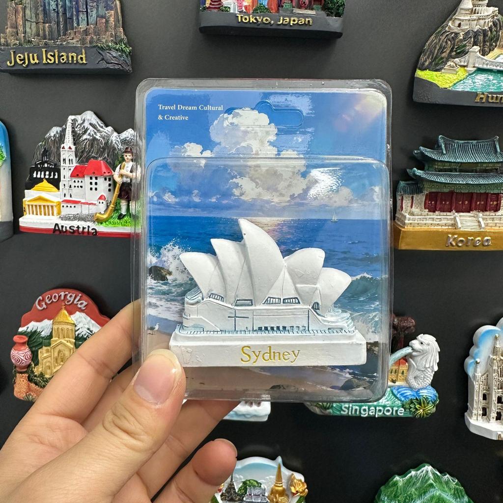 Australia Sydney & Melbourne 3D Landmark Fridge Magnet - Creative Tourist Souvenir