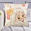 Pillowcase Cartoon Christmas Element Pattern Design Hidden Zipper Non-fading Modern Home Decoration Pillow Cover