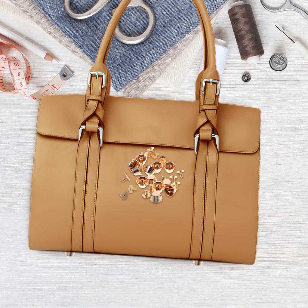 12Pcs Small Metal Bag Studs Zinc Alloy DIY Accessories for Handbag Case Scrapbook Paper Crafts Purse Feet Nails Conchos