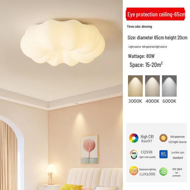 Creative Modern Cream Style Ceiling Lamp for Children's Bedroom and Study, Eye Protection Design