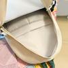Schoolbag Contrasting Color Backpack New Large Capacity Fashion Ins Style Retro Versatile Backpack Female Pendant Chinese College Student Schoolbag