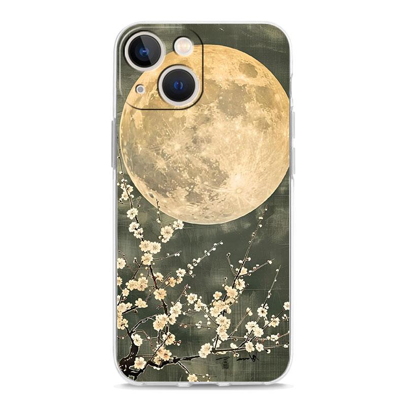 Phone Case For iPhone 17 Cases iPhone Air 16 15 12 13 14 Pro Max 7 8 Plus 16Pro iPhone11 Soft Cover Moon On The Branch