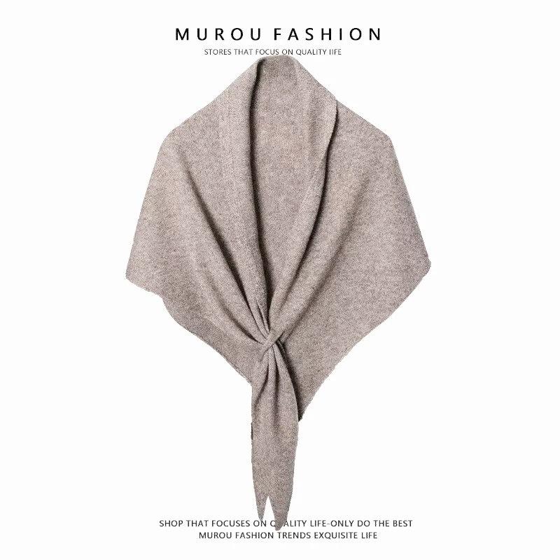 Осенне-зимняя вязаная шаль из смесовой шерсти: Универсальный теплый шарф-манишка и жилет.