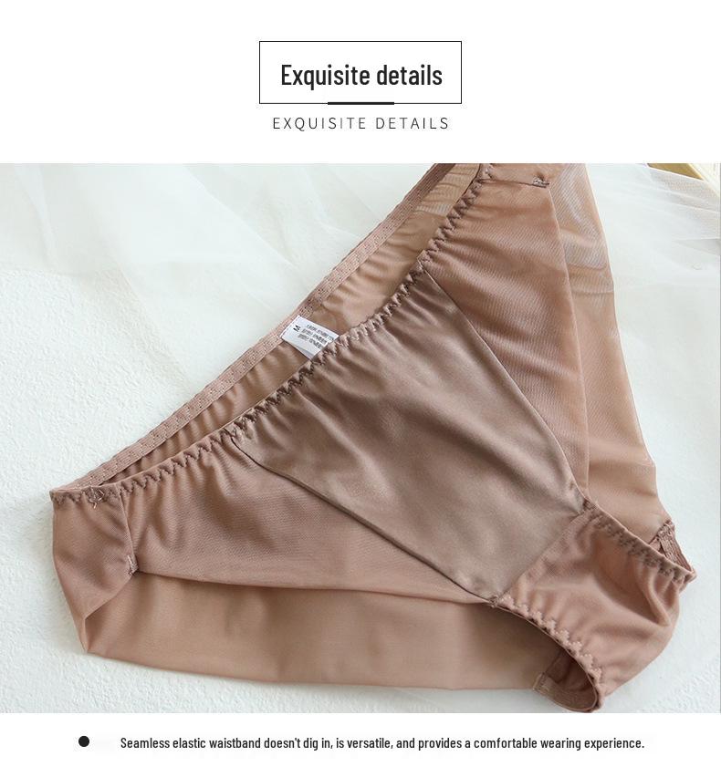 Tangge Seidensatin Damen Luxus Mid-Waist Nahtlose Dreiecksslips