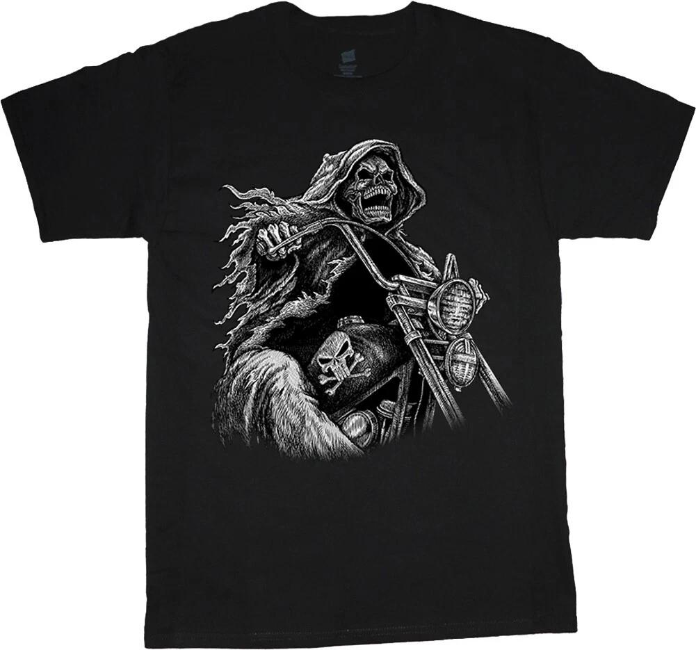 Grim Reaper Shirt Mens Graphic Tees Biker Shirt Mens Clothing Accessories Gifts S