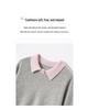 Women's 100% Pure Cashmere Color Block Polo Collar Sweater - Long Sleeve Knit Pullover for Autumn/Winter