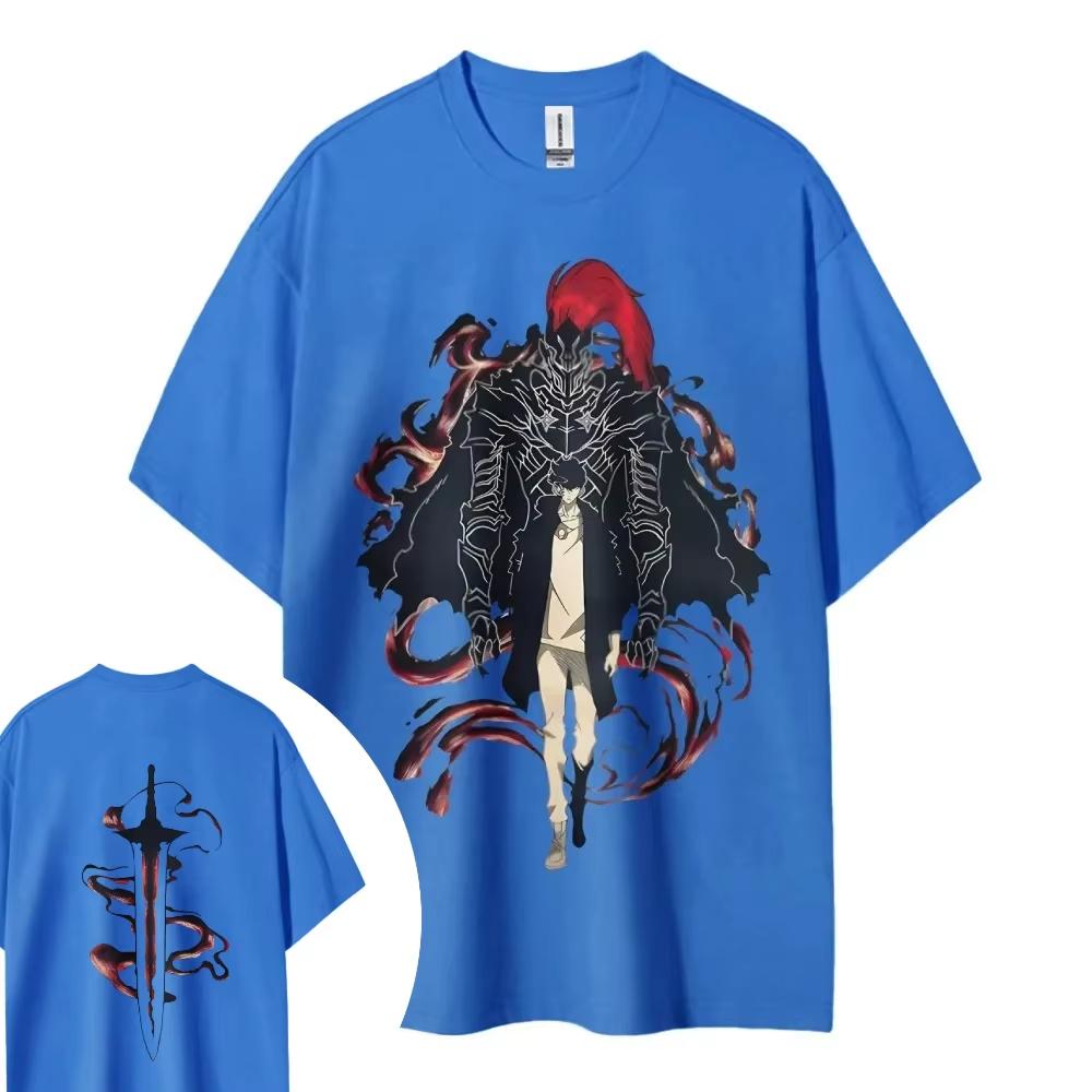 2026 Sommer Heißer Verkauf Solo Leveling Baumwolle Unisex Rundhals Anime T-Shirt Bequem Kurzärmelig Y2K Gothic Baumwolle Übergroße T-Shirts
