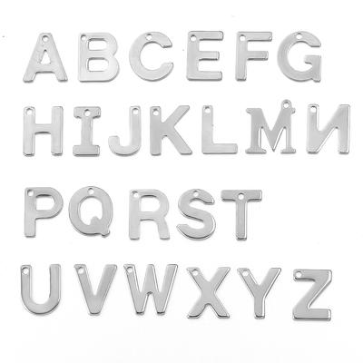50pcs/lot English Letters Charms Stainless Steel Alphabet Pendants For Jewelry Making DIY Necklace Pendants Earrings Accessories