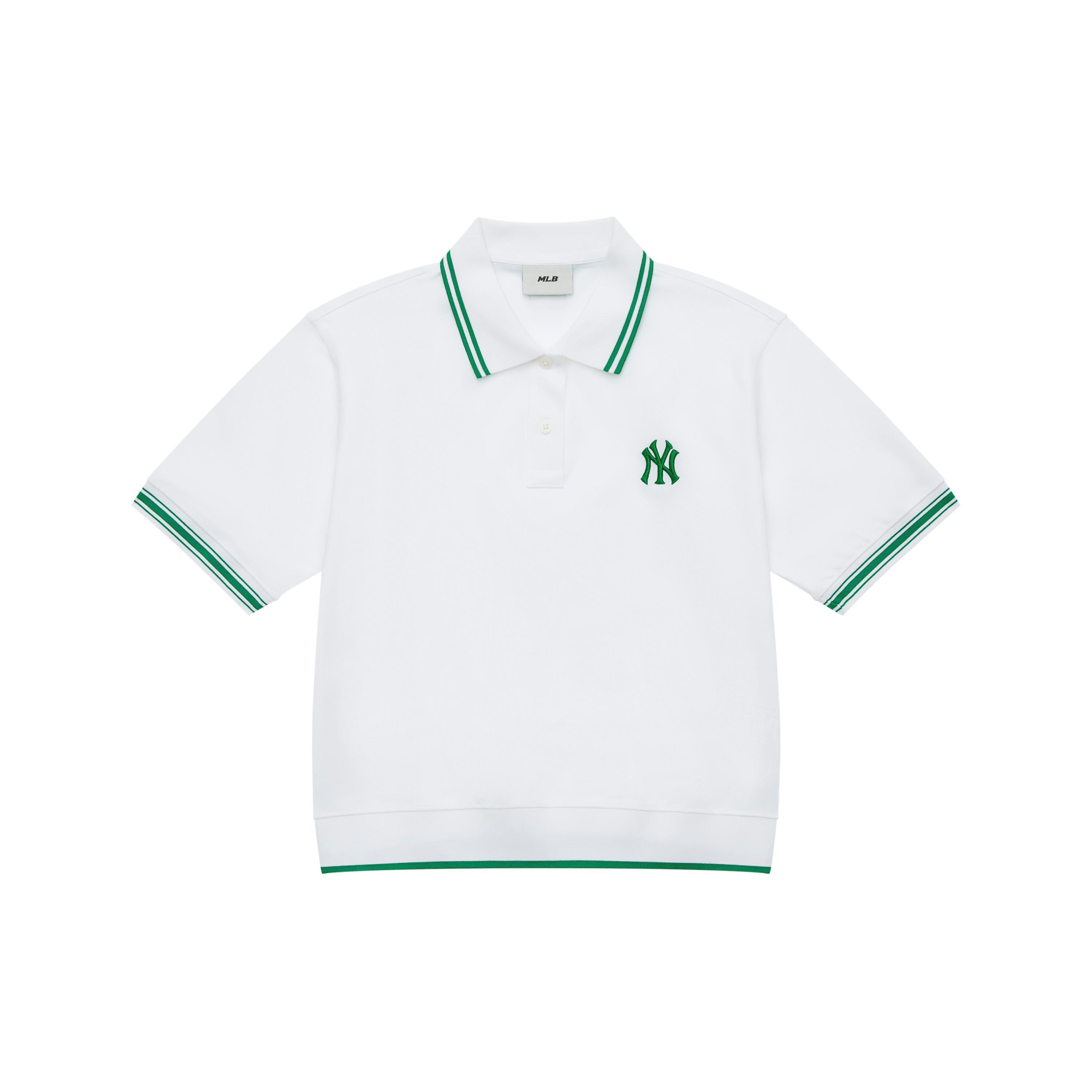 

New MLB New York Yankees MLB Basic Logo SS24 Polo Shirt Women s Ivory 3FPQB0243-50IVS XS