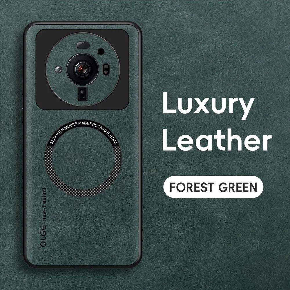 Magnetic Retro Leather Soft Case For Xiaomi 12S Ultra 12SUltra 5G Wireless Charging Phone Case Cover