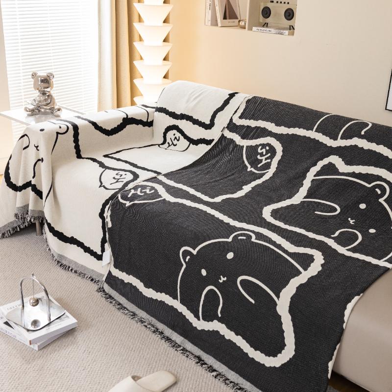 1pc Sofa Cover, Universal Sofa Slipcover For All Seasons, Non-slip Sofa Cover Blanket, Sofa Cushion Protective Cover, Suitable F