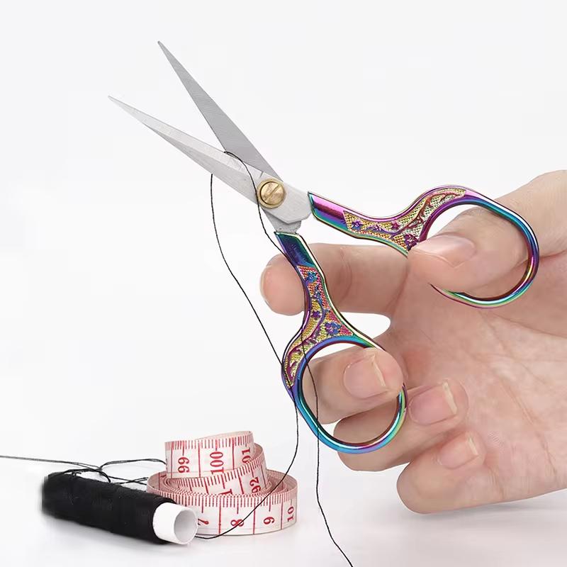 Fenrry 1 szt. Wysokiej jakości trwałe nożyczki ze stali nierdzewnej w stylu vintage, klasyczne nożyczki do haftu, nożyczki/obcinacze bocian/żuraw do zdobienia paznokci