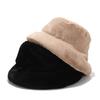 Women Fashion Warm Faux Fur Winter Hats Outdoor Sunscreen Bucket Hat Female Fashion Solid Color Caps Fashion Accessories