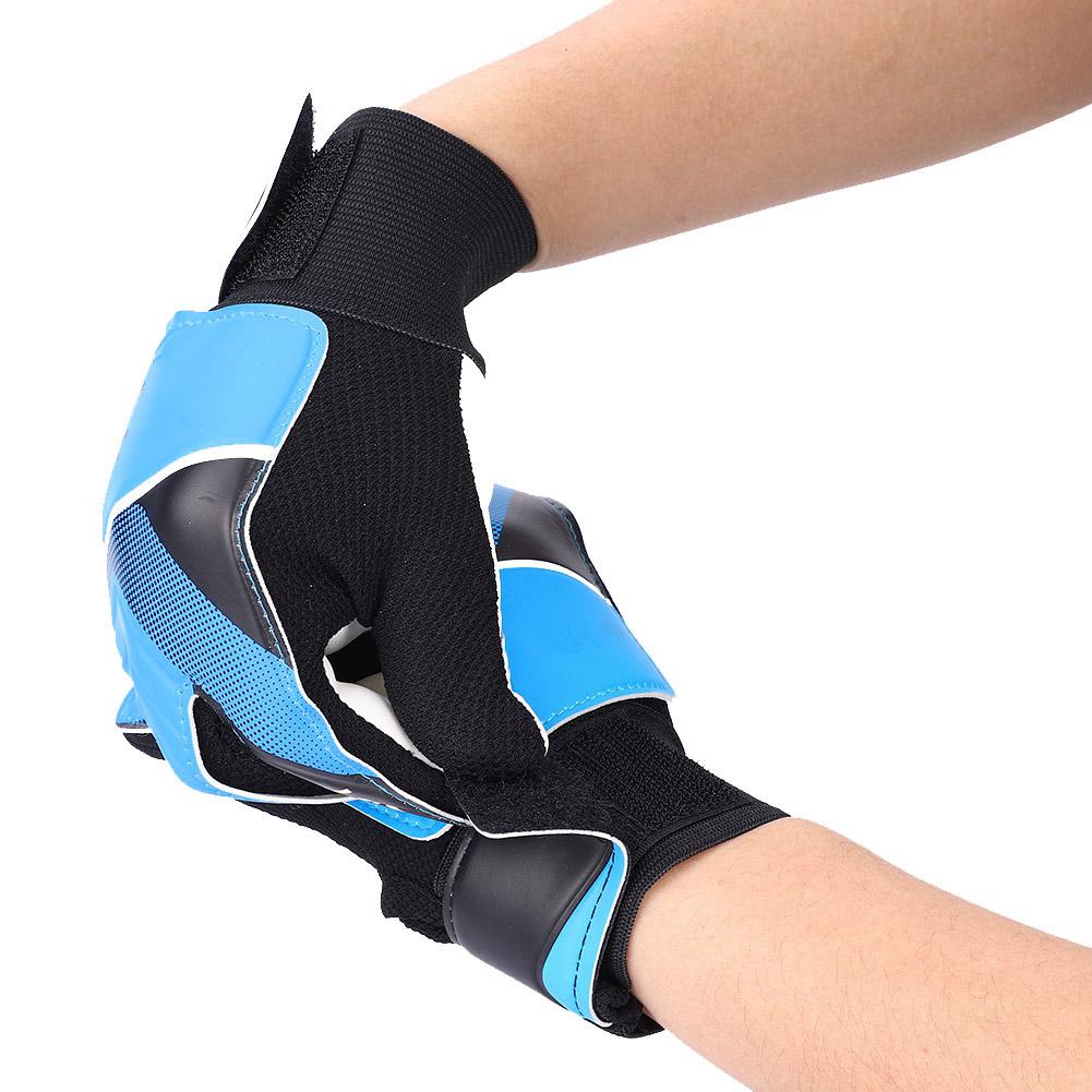 Kids Children Goalkeeper Glove NOn Slip Latex Soccer Finger Gloves(Blue S)