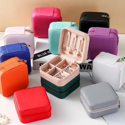 Lockable Leather Jewelry Travel Box - Small, Portable, High-end Gift Box