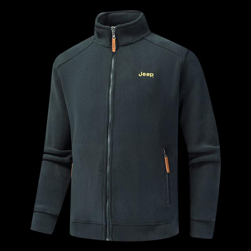 JEEP Men's Fleece-Lined Stand-Collar Cardigan Jacket