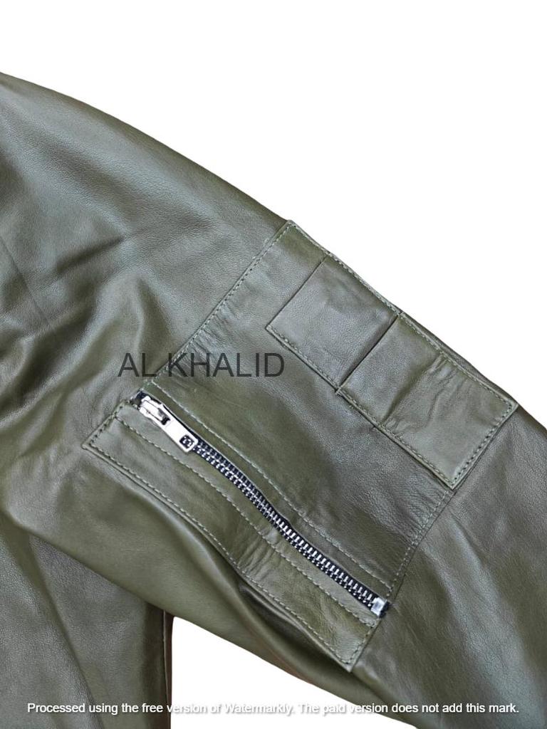 Olive Green Men's Genuine Leather Jacket Soft Lambskin Bomber Biker Casual Wear